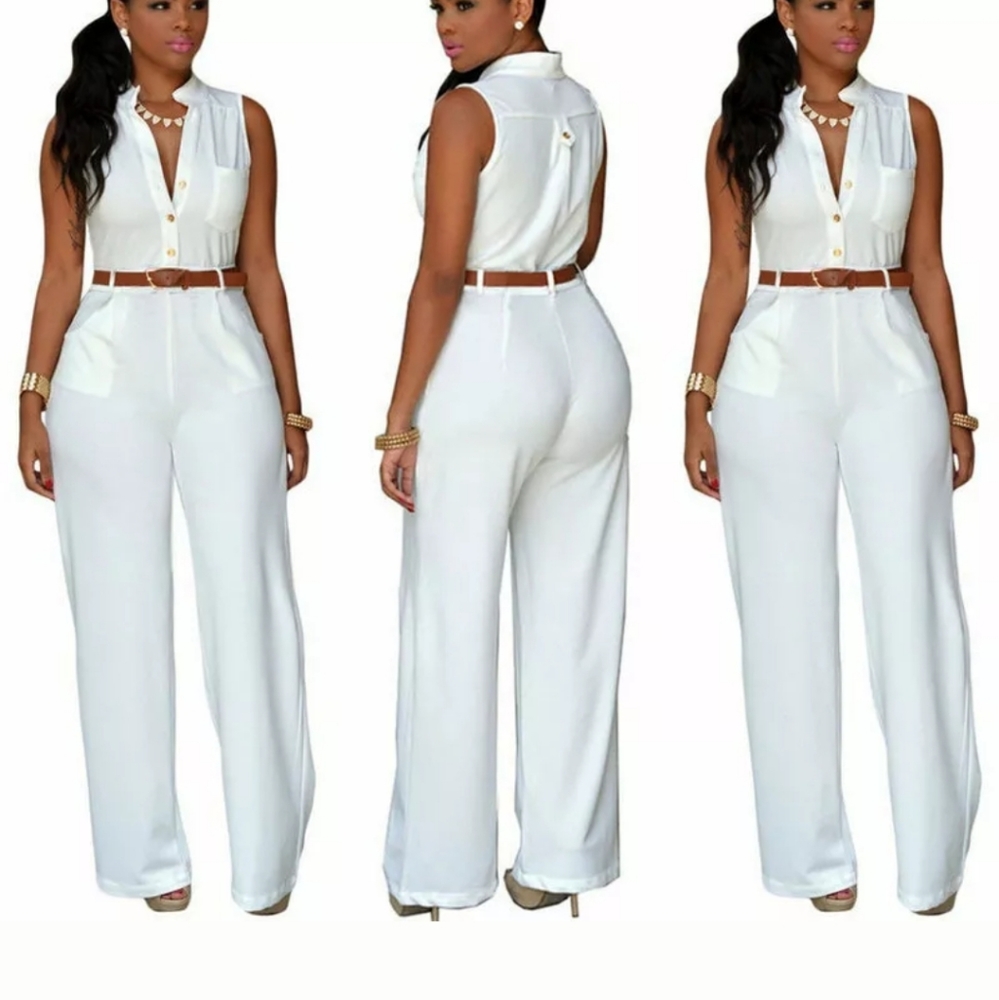 Women White Causal Jumpsuit